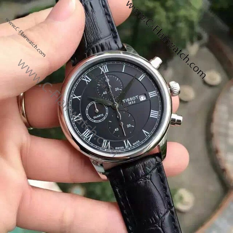 New Replica Tissot T085 Watch Black Chronograph ab